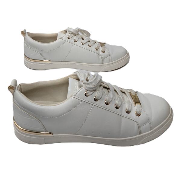 ALDO Dilathielle Solid White Sneakers Size 9 - Picture 5 of 9
